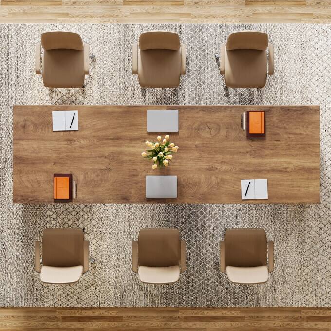 7FT Extra Long Conference Table, Modern Office Meeting Room Table
