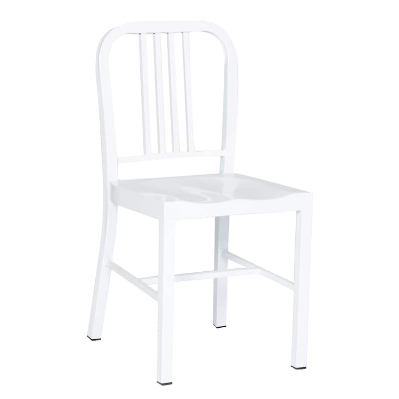 Industrial Metal Indoor-Outdoor Chair Set of 2 - White