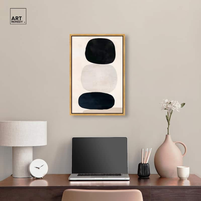 Pebble Pillars I Canvas by Art Remedy