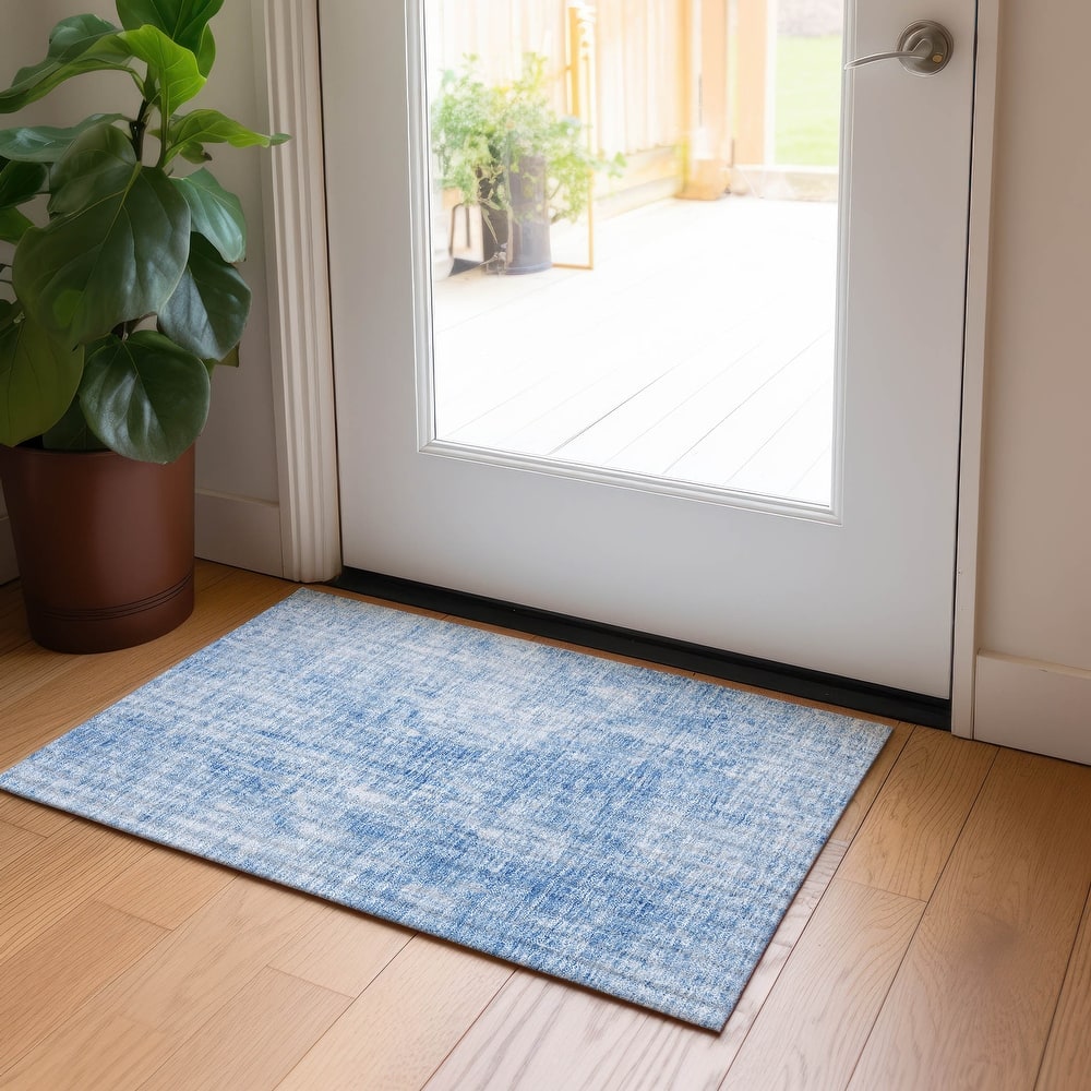 Machine Washable Indoor/ Outdoor Chantille Abstract Solid Rug