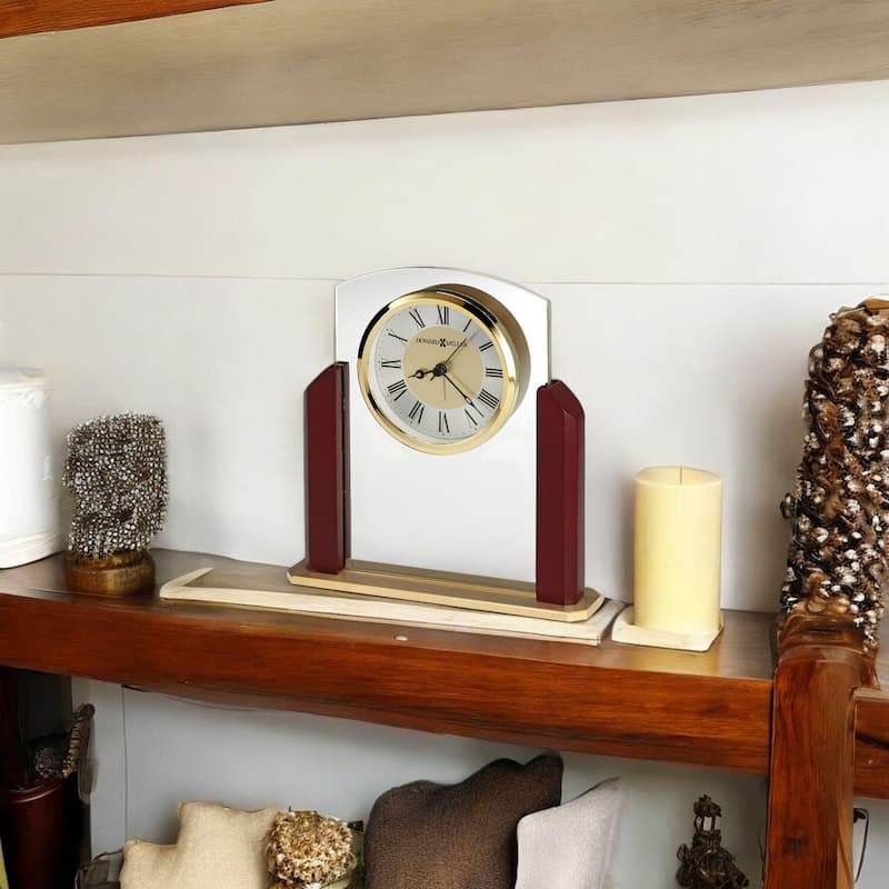 Howard Miller Winfield Modern Sleek Bold Table Clock - Cherry