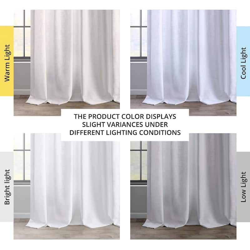 Exclusive Fabrics Heavy Faux Linen Light Filtering Curtains For Bedroom, Living Room (1 Panel)