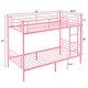 preview thumbnail 2 of 28, Twin Over Twin Bunk Bed For Kids Teens Adults, Heavy Duty Metal Bunk Bed With Ladder