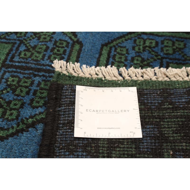 ECARPETGALLERY Hand-knotted Afghan Turquoise Wool Rug - 4'11 x 6'9