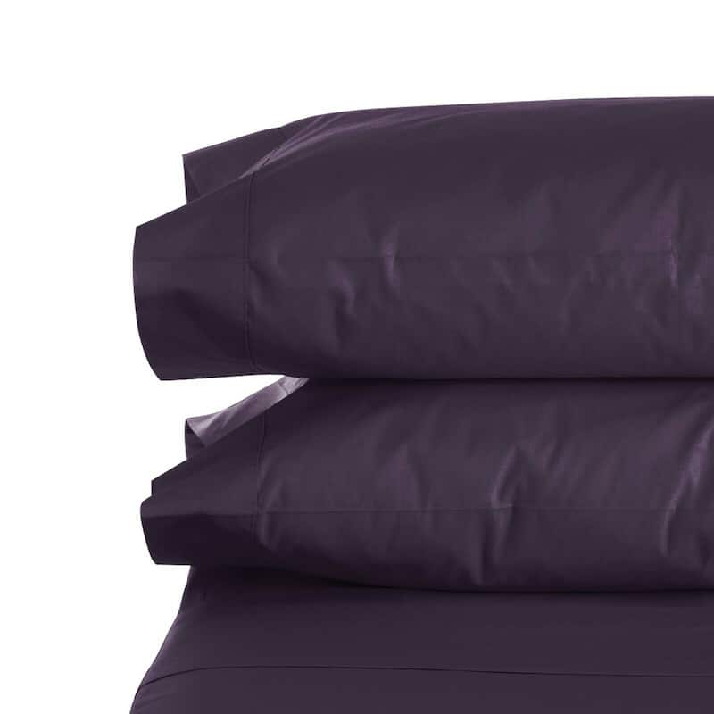 1800 Series Pillow Case Set Queen/Standard or King Set of 2 Super Soft - Eggplant - King