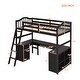 preview thumbnail 14 of 12, Twin Size Wooden Loft Bed With Drawers,Cabinet,Shelves and Desk for Home