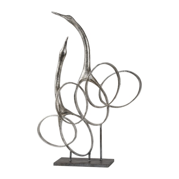 19.25" Admiration Silver Bird Sculpture - N/A