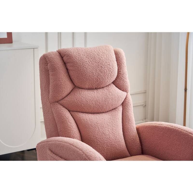Fabric Upholstered Nursery Rocking Chair with Adjustable Footrest