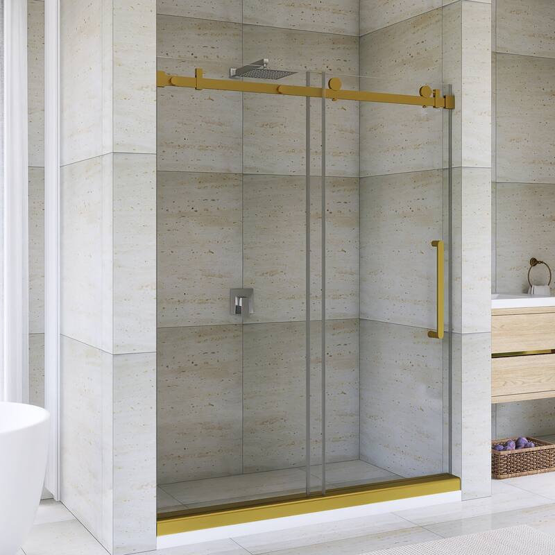 60" x 76" Sliding Frameless Shower Door - 60'' x 0.38'' x 76''