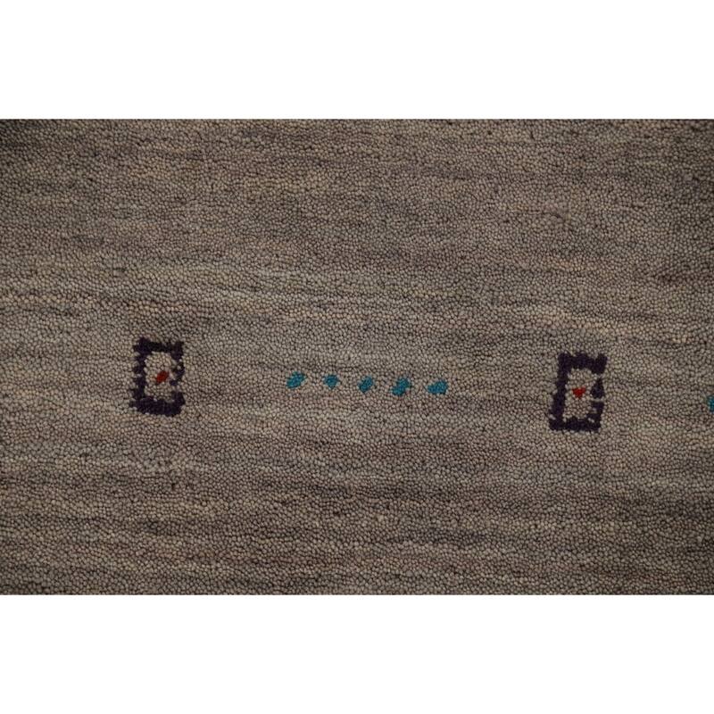 Animals Tribal Gabbeh Area Rug Hand-Knotted Wool Carpet - 5'3" x 7'7"