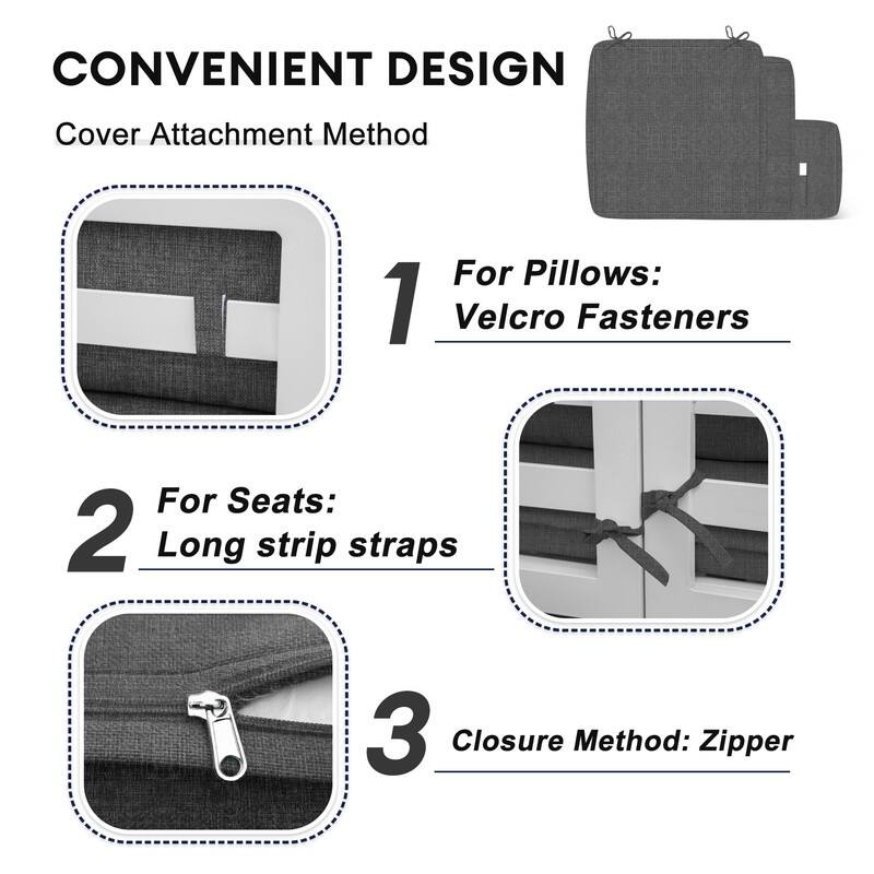 FINCATI 28" × 28" Outdoor Cushion Cover, Sofa Cushion Replacement Slipcover, Patio Seat Cover 28 Inches (COVER ONLY!)