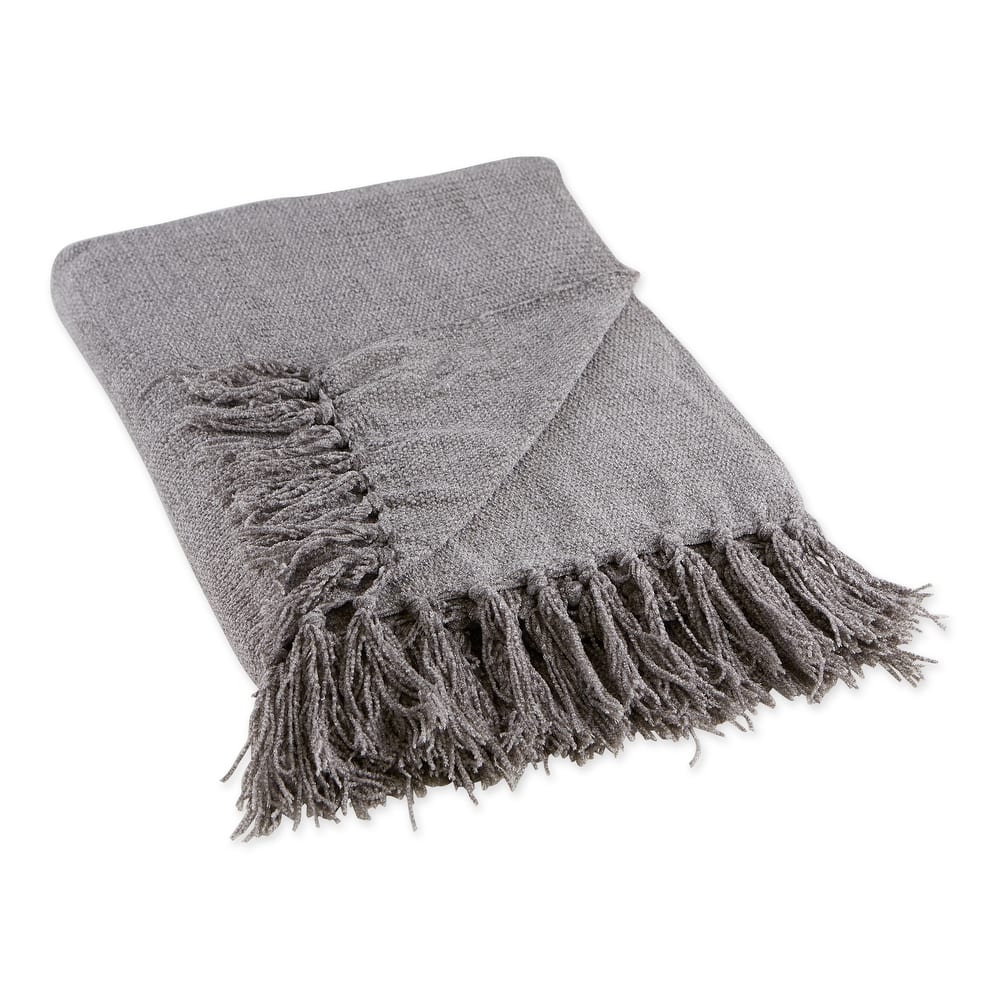 DII Soft Denim Blue Chenille Throw