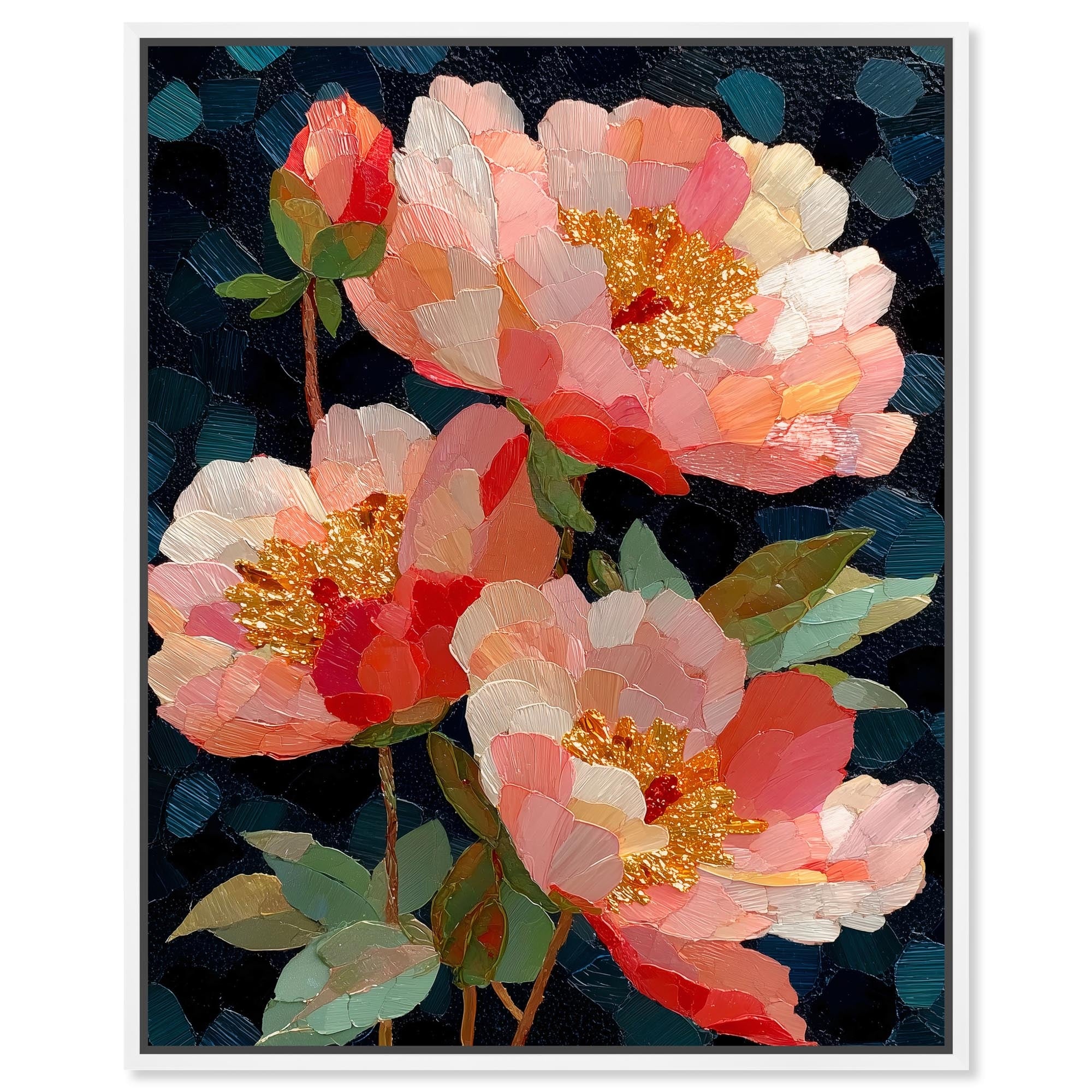 Opulent Flowers II Floral Wall Decor Framed Canvas Print by Art Remedy