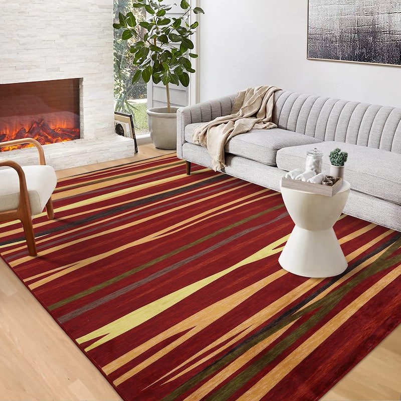 Garvee Modern Abstract Area Rug Colorful Throw Carpet