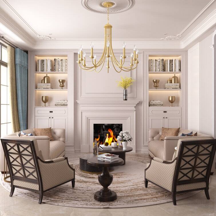 Acroma 12 - Light Dimmable Empire Gold Chandelier - N/A