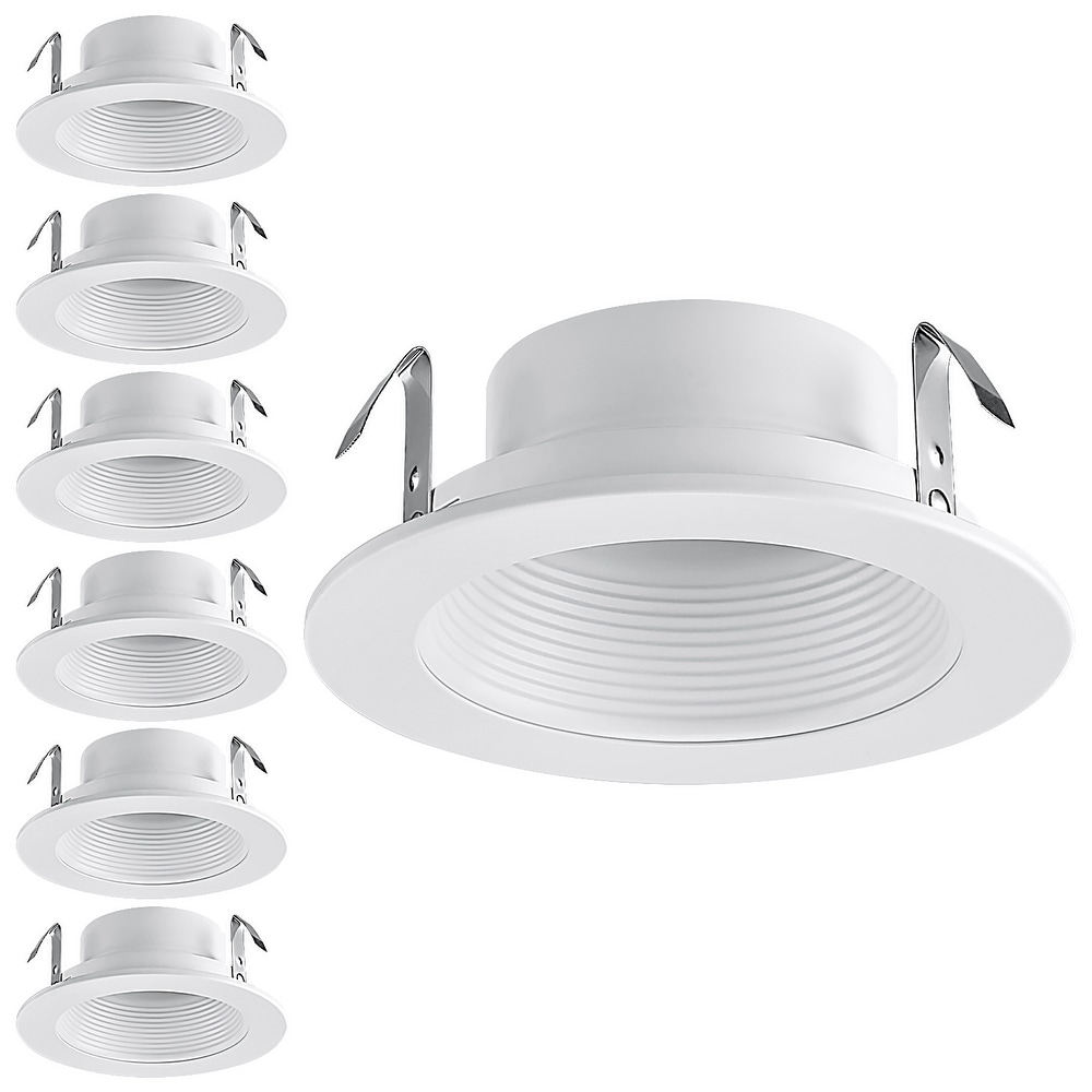 Brand New Elite Lighting 12 Pack 6" Inch White Baffle Recessed Can Light Trim 