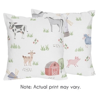 Farm Animals Collection 18-inch Decorative Accent Throw Pillows (Set of ...