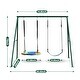 preview thumbnail 8 of 7, Swing Sets for Backyard 440LBS 2 Seat, Swing with Stand, Swing Set for Kids, 32" Saucer Swing and 26.2" Swing Seat