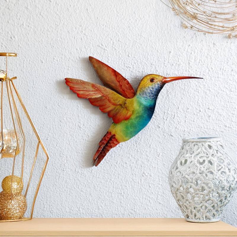Eangee Handmade Hummingbird Capiz Shell Wall Decor Large Rainbow, 22 x 2 x 20 in.