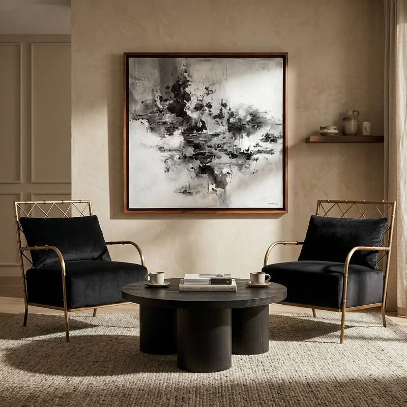 Modrest Babson Modern Black Oak Round Coffee Table