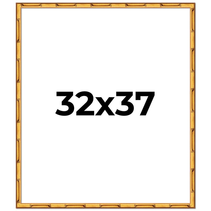32x37 Frame Gold Bamboo Picture Frame Modern Photo Frame Includes UV Acrylic Shatter Guard Front Acid Free Foam Backing Board