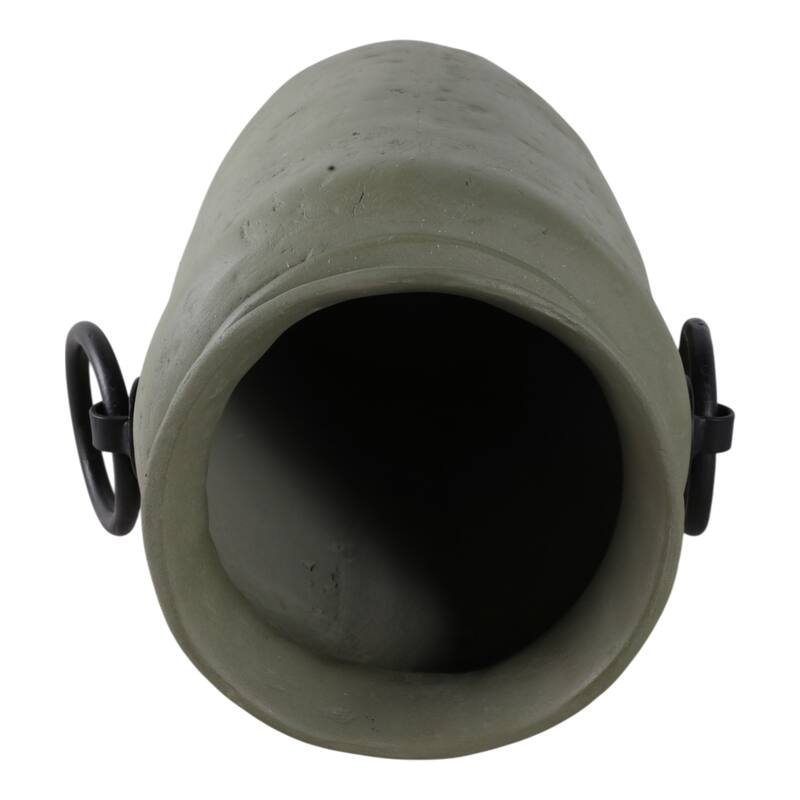 Pottery Decorative Vase with Side Handles Boho-Inspired Silhouette