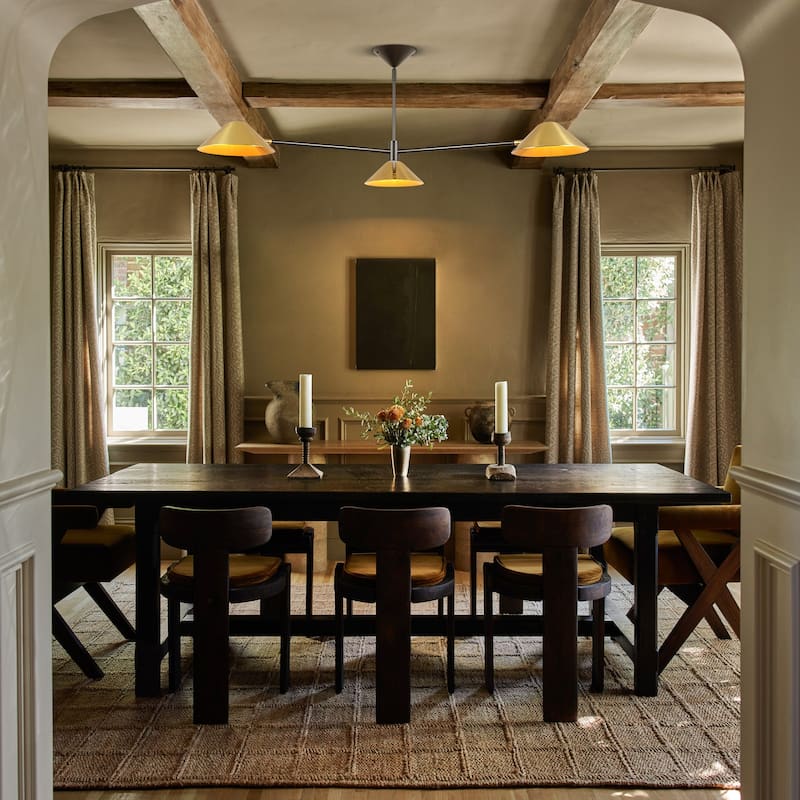 53.93" W 3-Light Modern Black & Brass Linear Sputnik Cone Semi-Flush Mount Ceiling Light - 53.94" W × 16.93" H