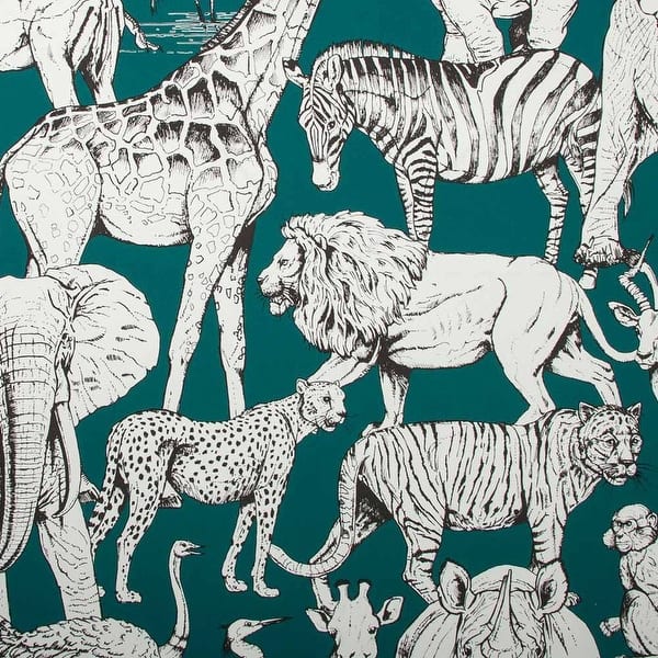 Jungle Animals Teal Wallpaper Here you can explore hq baby jungle animals transparent illustrations, icons and clipart with filter polish your personal project or design with these baby jungle animals transparent png images. graham brown