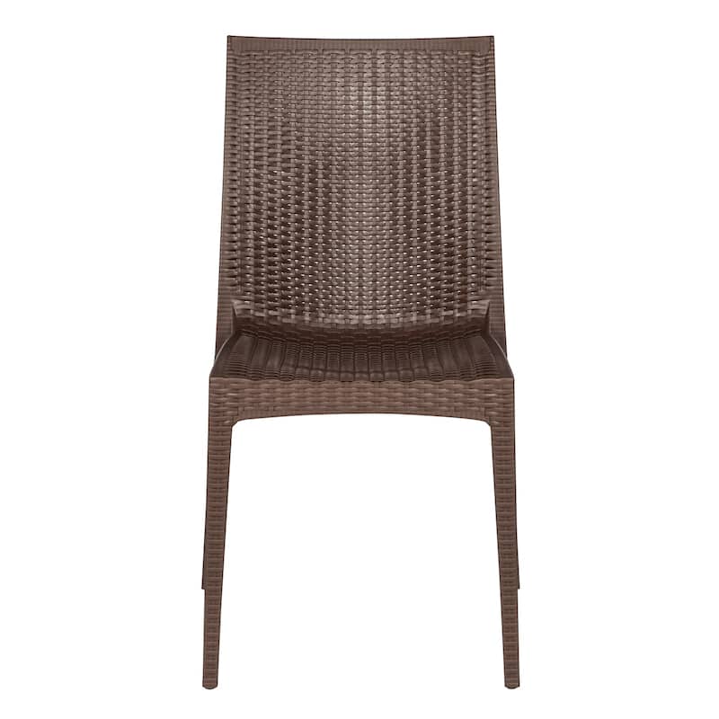 LeisureMod Mace 7-Piece Outdoor Dining Set with 4 Chairs 2 Arm Chairs - 28"