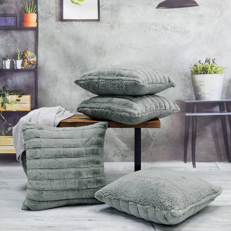 Serenta SuperMink Solid Color Throw Pillow Shell Cushion Cover Set