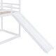 preview thumbnail 15 of 40, Twin Over Twin Wooden Bunk Bed with Roof, Slide and Ladder