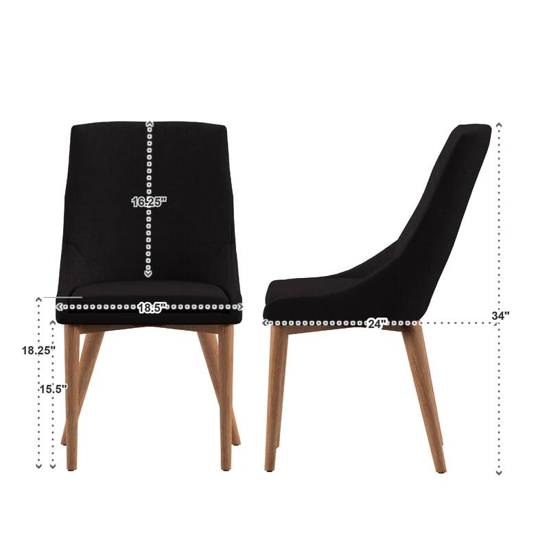 Sasha Oak Barrel Back Dining Chair (Set of 2) by iNSPIRE Q Modern - Set of 2