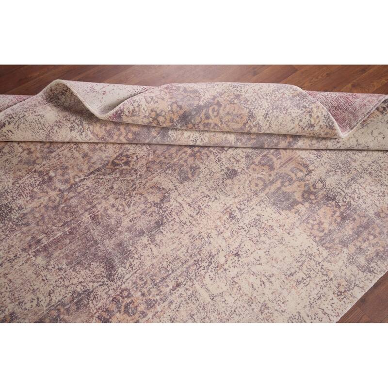 Contemporary Abstract Indian Area Rug Hand-Knotted Wool Carpet - 4'9"x 7'11"