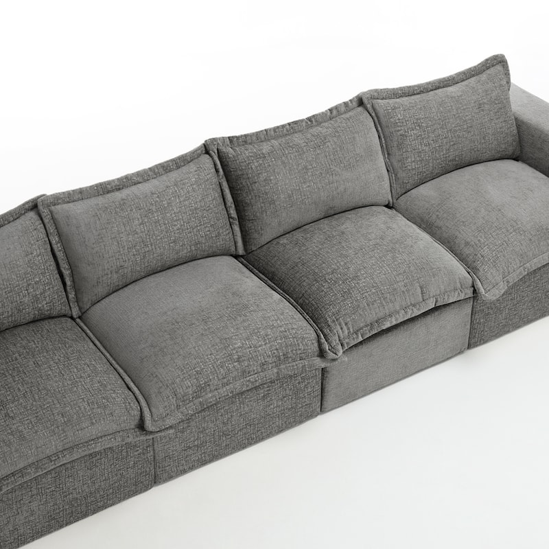 No Assembly Chenille Modular Sectional Sofa Comfy Cloud Couch