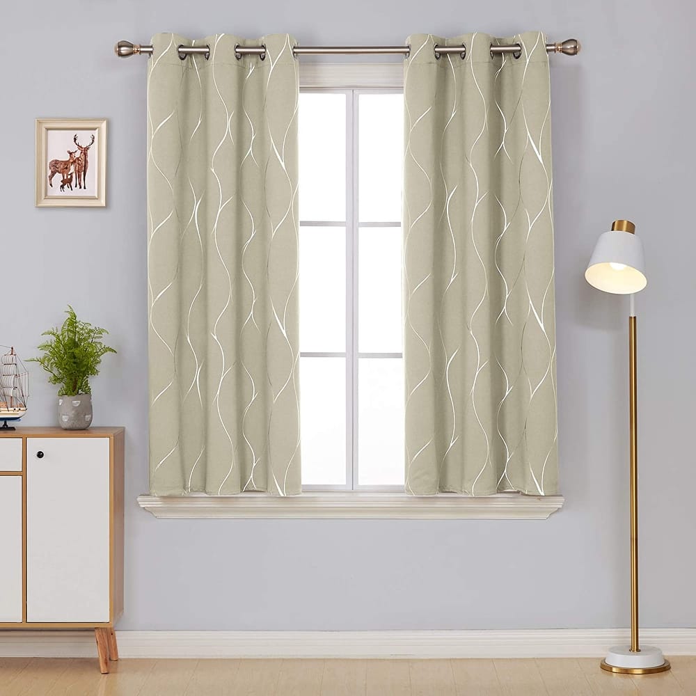 Deconovo Silver Line 42 Width Curtain Panel Pair (2 Panel)
