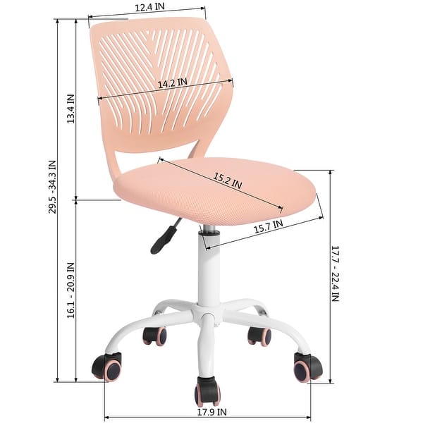 dimension image slide 0 of 11, HomyLin Armless Swivel Kids Desk Chair with Mesh Padded Seating