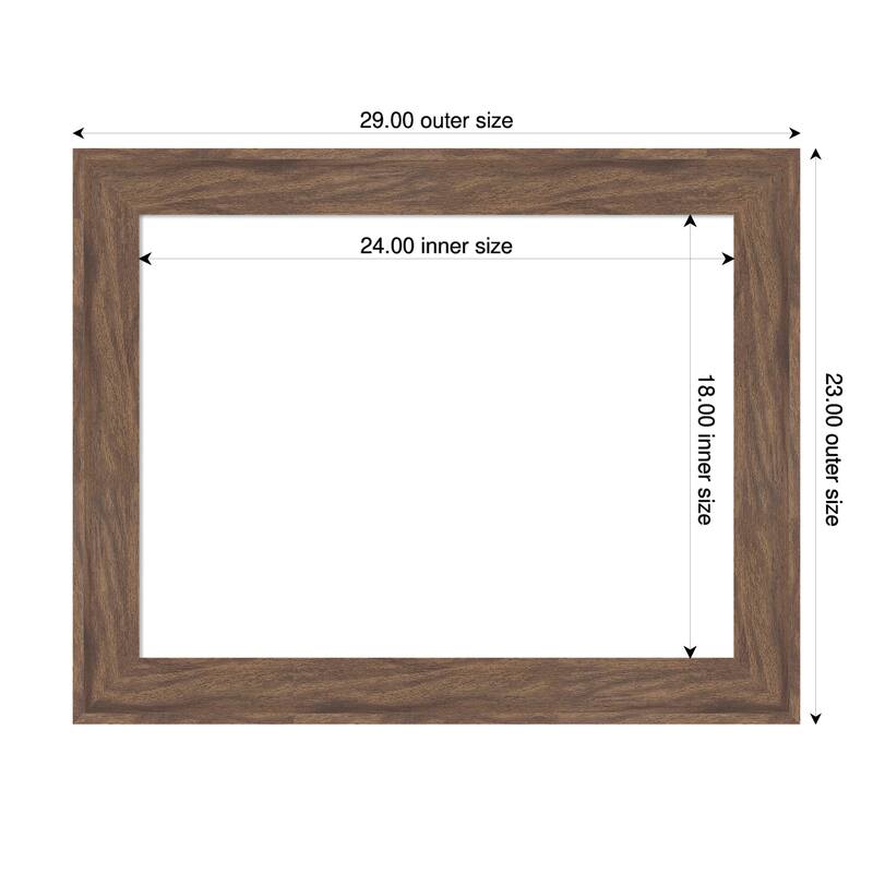 Pia Medium Brown Framed Dry Erase Magnetic Board - 29 x 23 in