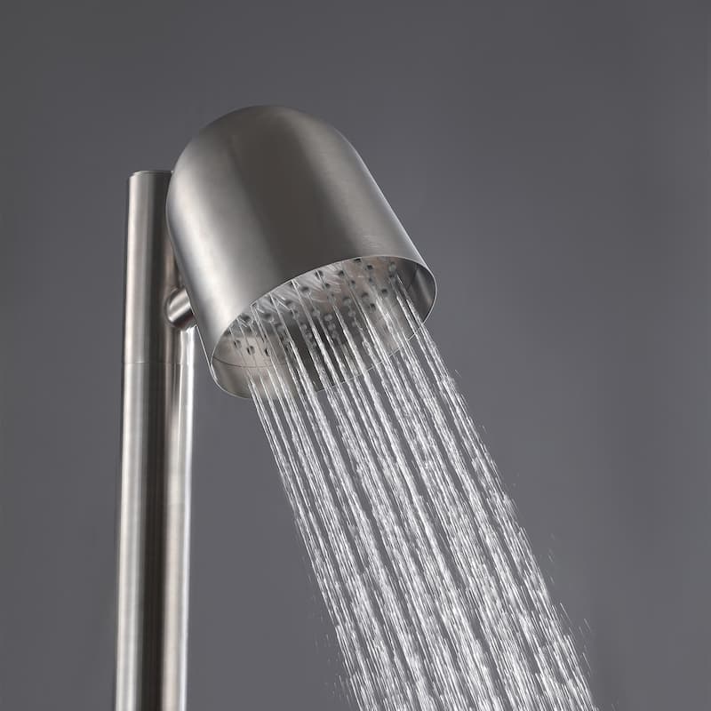 89"H Stainless Steel Freestanding Outdoor Shower with Handheld shower