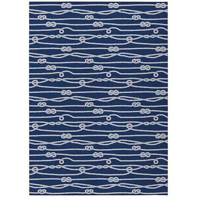 Indoor/Outdoor Harpswell Ocean Rope Washable Rug