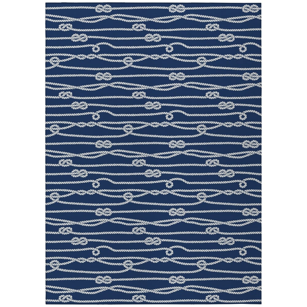 Indoor/Outdoor Harpswell Ocean Rope Washable Rug