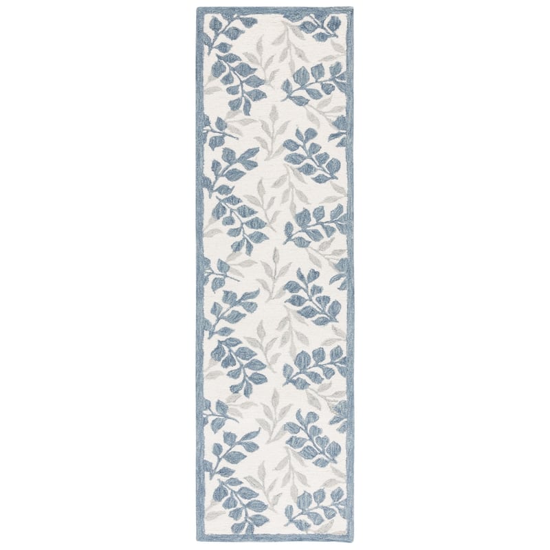 SAFAVIEH Hand-Tufted Martha Stewart Evely Modern & Contemporary Wool Rug - 2'3" x 8' Runner - Ivory/Grey