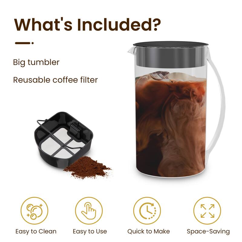 Iced Tea Maker with 2.5-Quart Pitcher 7 Cups Coffee Machines