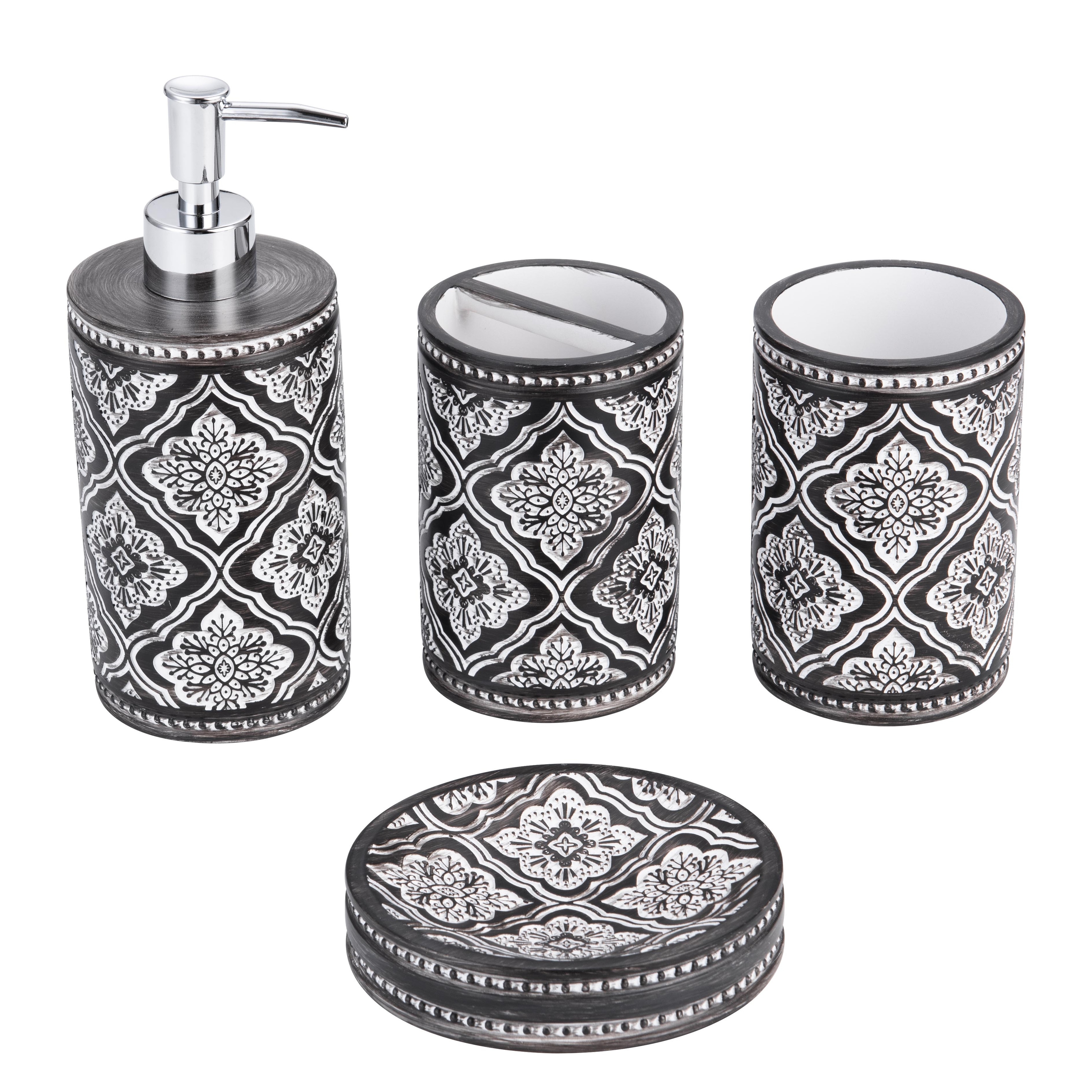 Kralix 4pc Arabesque Resin Bath Accessory Set - On Sale - Bed Bath & Beyond  - 37623304