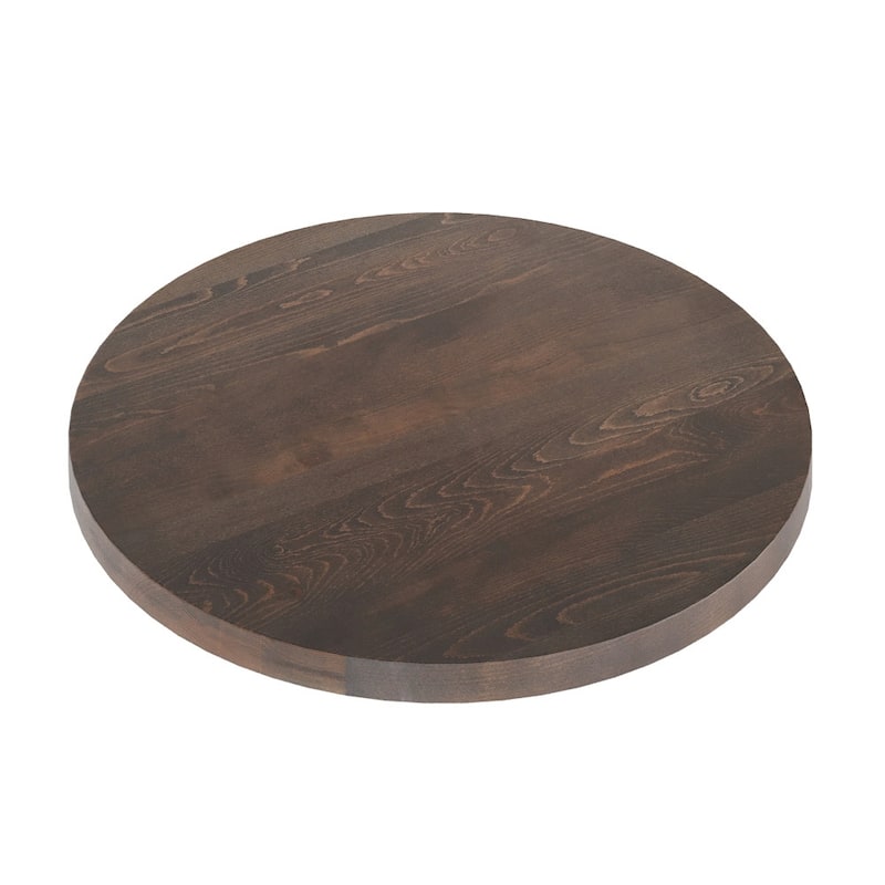 Commercial Solid Wood Tabletop with Support Bars for Indoor Use - 30"W x 30"D x 1.5"H - Dark Brown