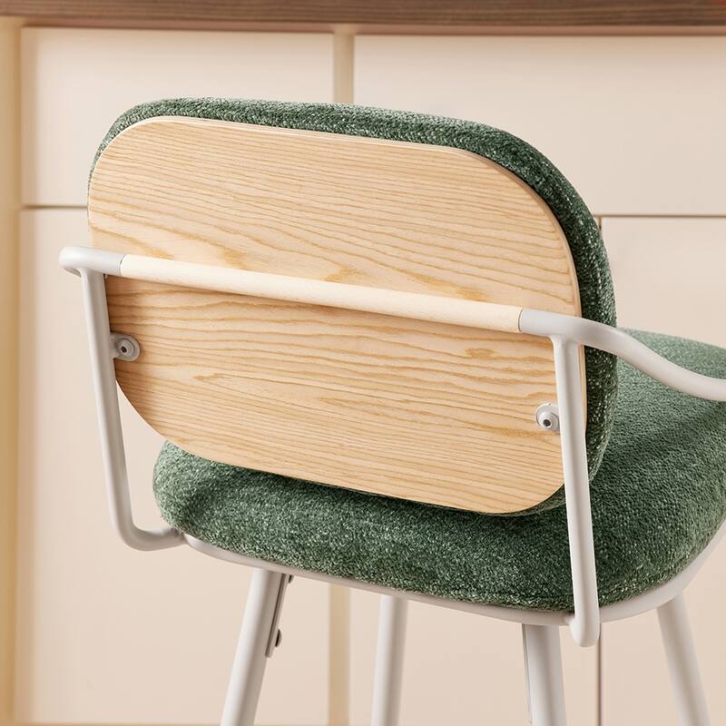 Art Leon Mid-century Modern Fabric Swivel Barstool