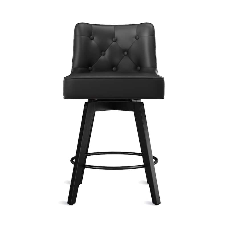 Modern 26 in. Barstool Counter Height Stool Upholstered Swivel Bar Stool with Back