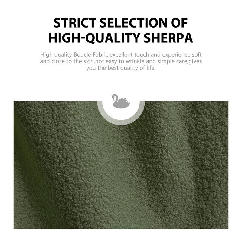 Dining Chairs Boucle Fabric Lamb Upholstered T-Shape (Set of 2)