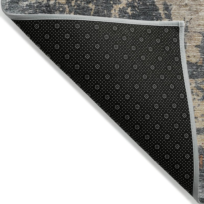 Machine Washable Indoor/ Outdoor Abstract Contemporary Chantille Rug