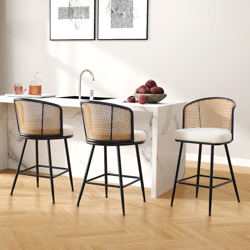 26"/29" Rattan Upholstered Bar Stool /Counter Stools Set of 2/3/4