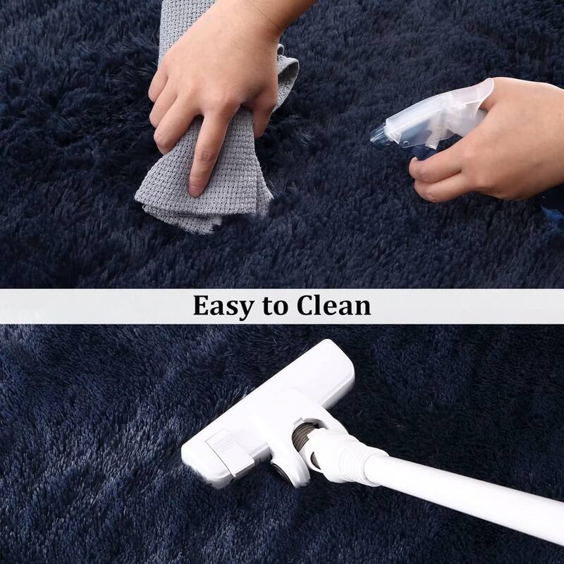 Garvee Shag Fluffy Area Rug Modern Indoor Plush Shaggy Carpet - 2' x 8' Runner - Navy